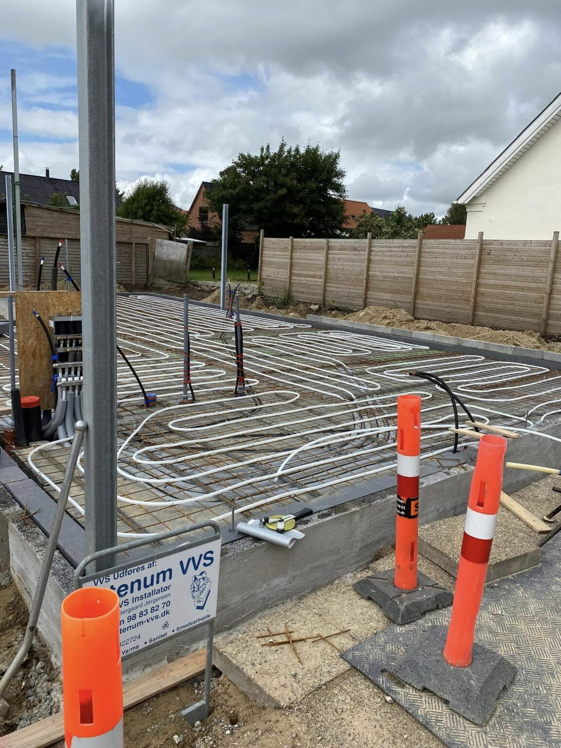 Installation af gulvvarme i ny bygningsfundament